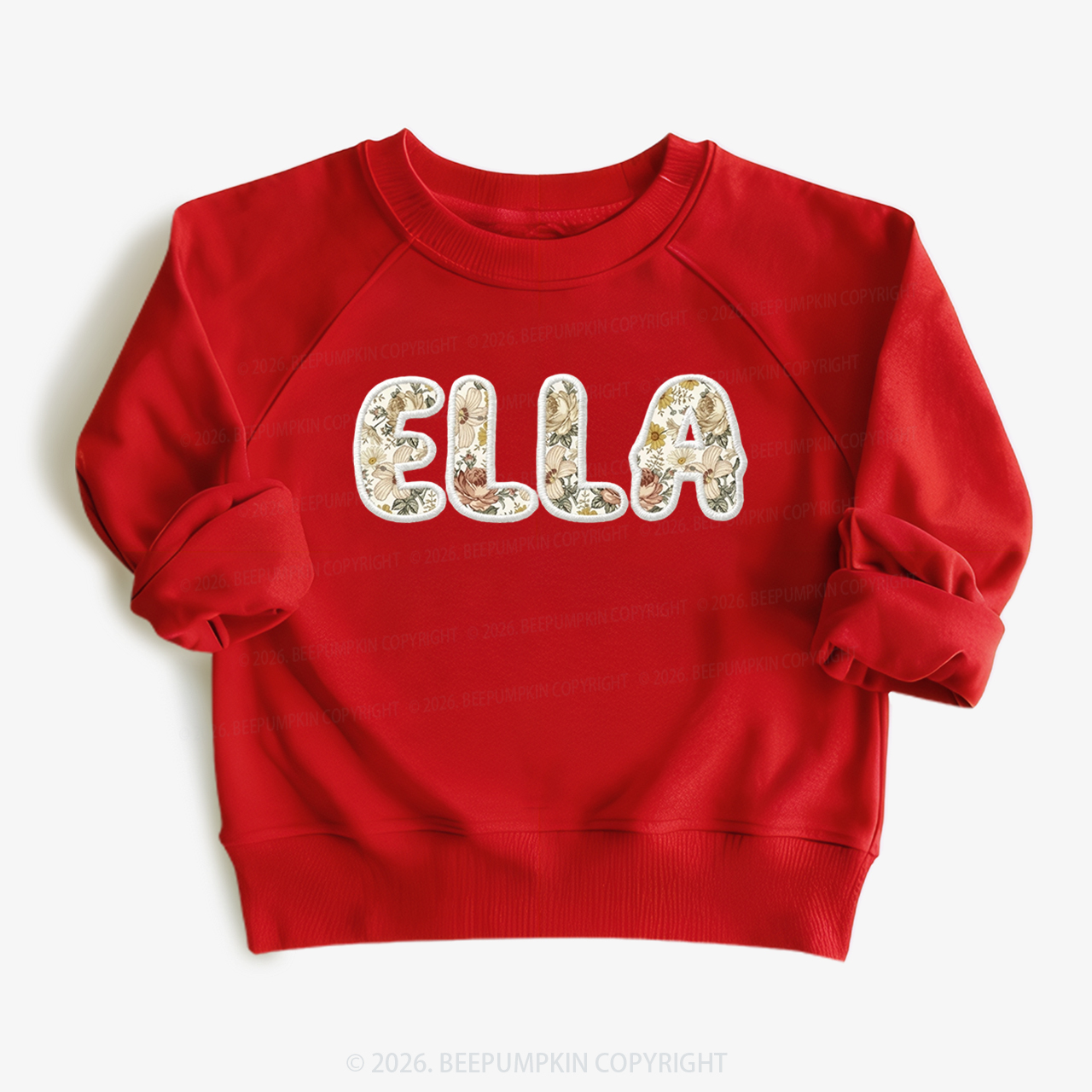 Personalized Applique Wildflower Print  Toddler&Kid's Sweatshirt
