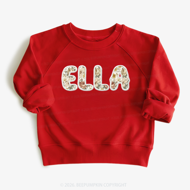 Personalized Applique Wildflower Print  Toddler&Kid's Sweatshirt