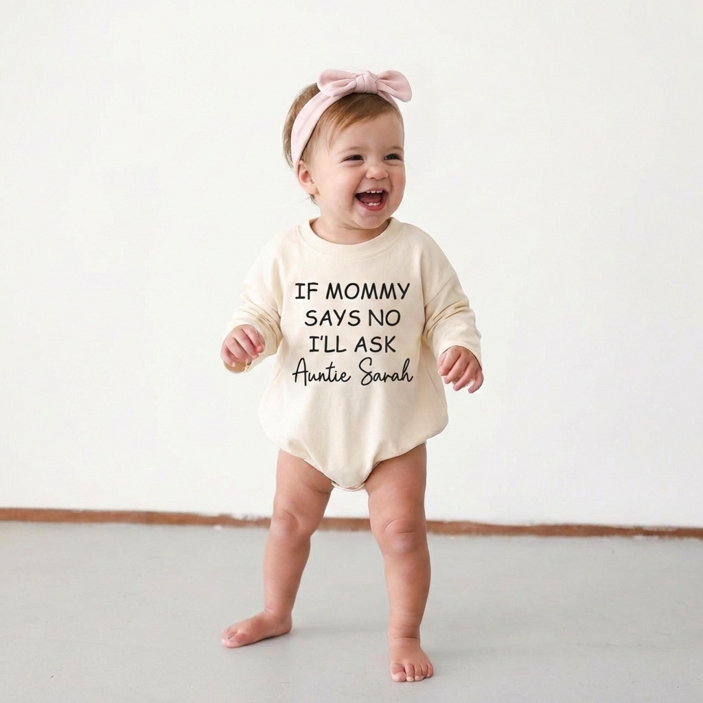 If Mommy Says No I'll Ask Baby Bubble Romper Beepumpkin