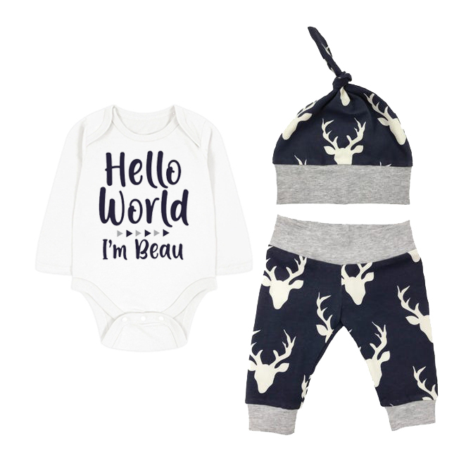 Hello World Personalized Name Coming Home Outfit Sets