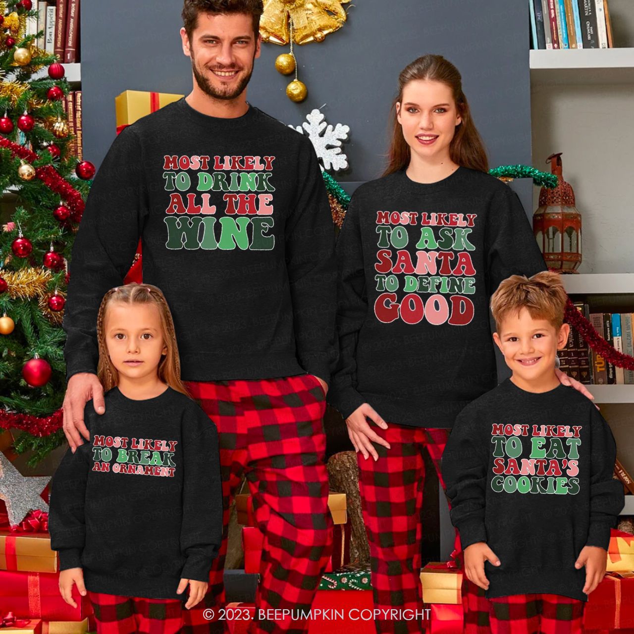 Matching Family Christmas Funny Holiday Party Sweatshirts
