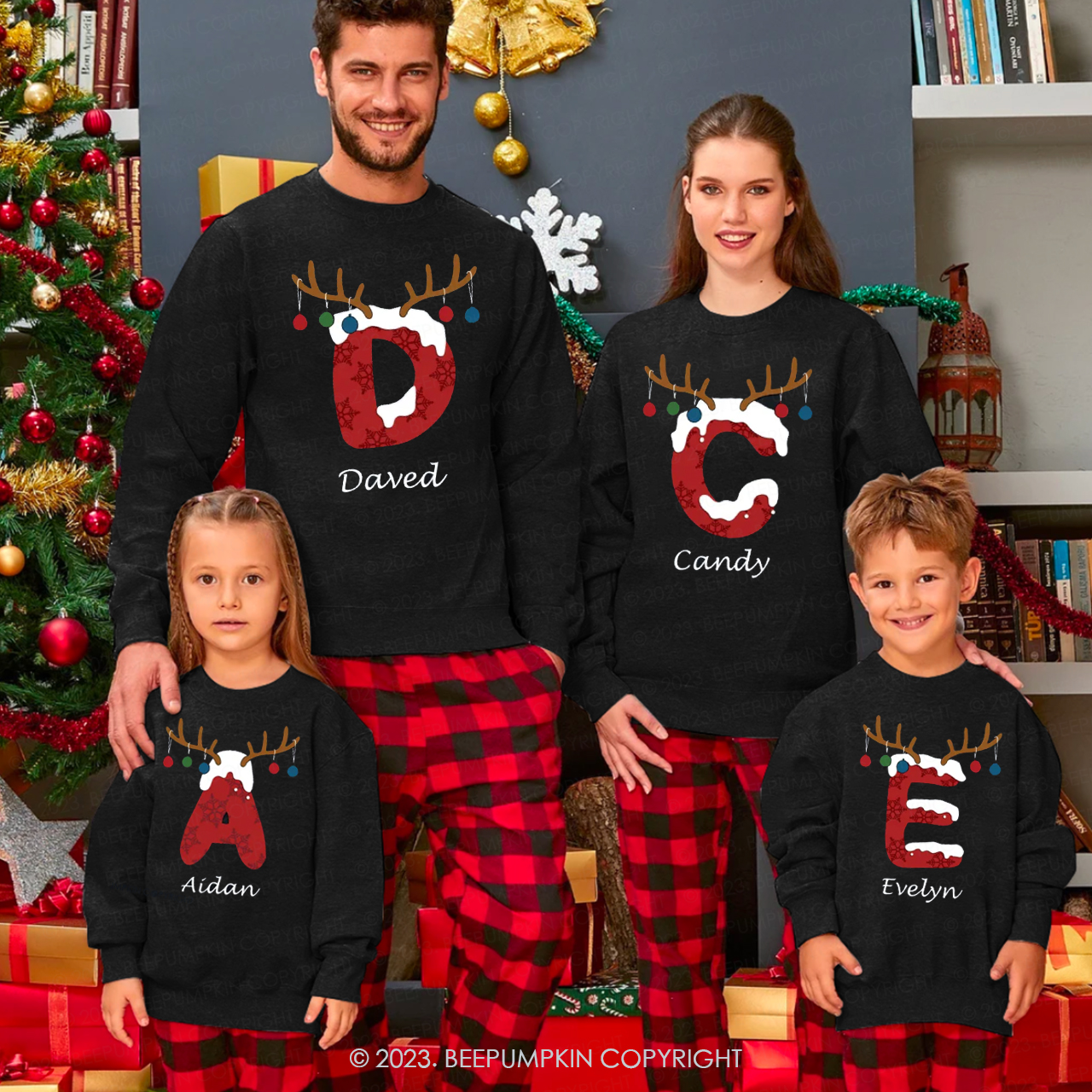 Monogrammed Family Christmas Gift Sweatshirts