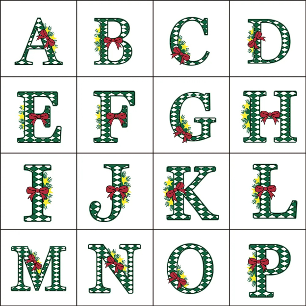 Personalized Christmas Alphabet Family Sweatshirts