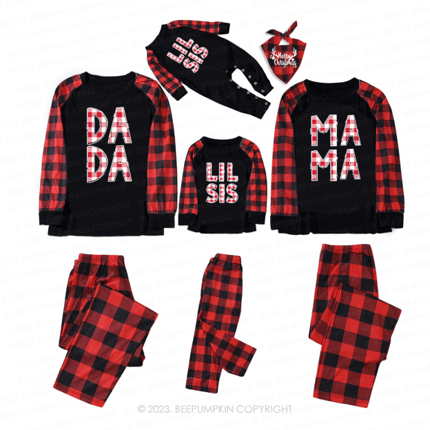 Personalized Christmas Plaid Name Matching Family Pajamas Beepumpkin