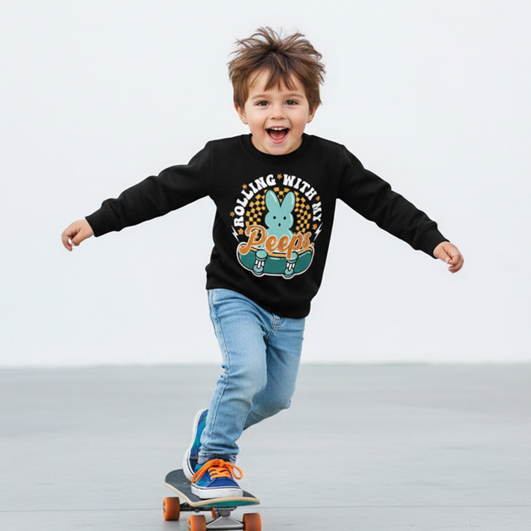 Rolling With My Peeps Kid's Sweatshirt
