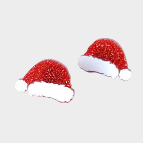 Christmas Hat Socks Gloves Candy Cane Snowflake Cup Earrings