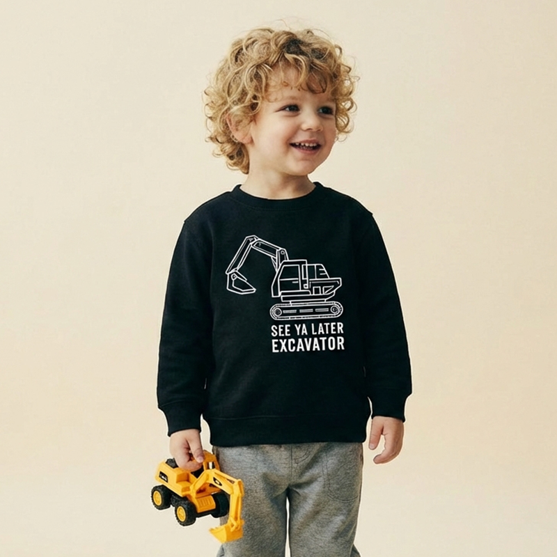 See Ya Later Excavator Kids Sweatshirt