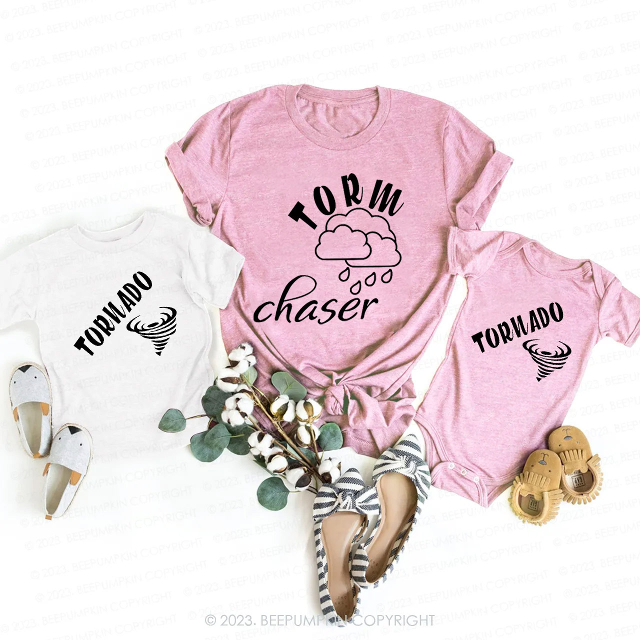 Storm Chaser&Tornado Mom&Me Matching T-Shirt