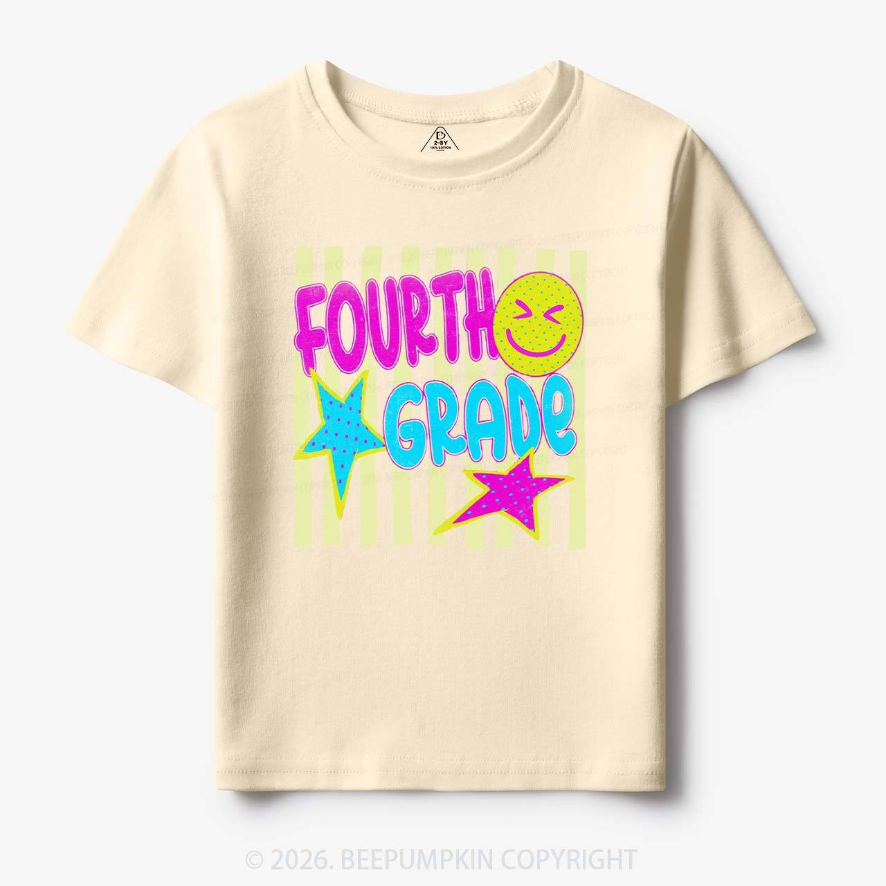 Personalized Neon Striped Grade Back To School Toddler&Kid's Tees
