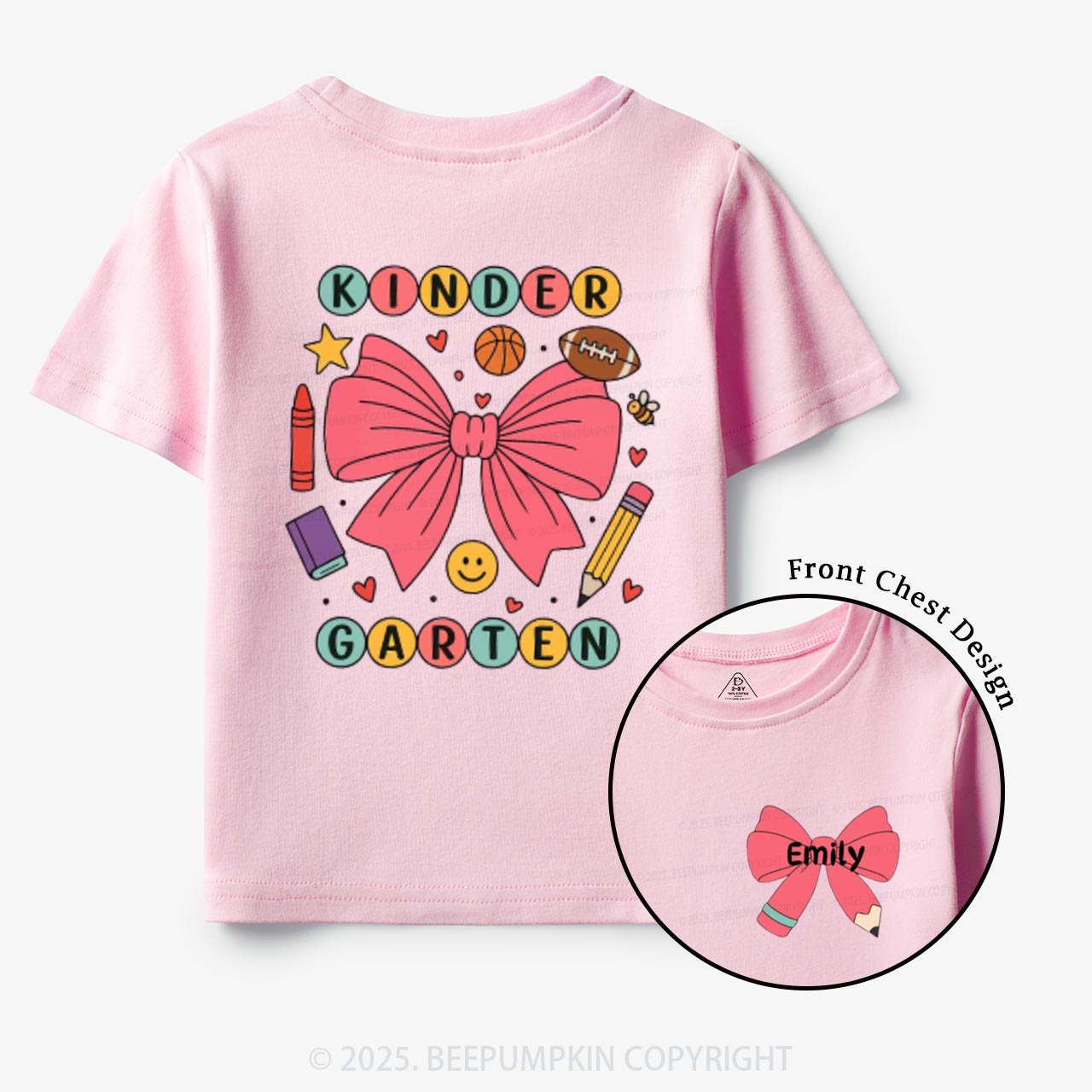 Personalized Coquette Kindergarten Toddler&Kid's Tees Beepumpkin