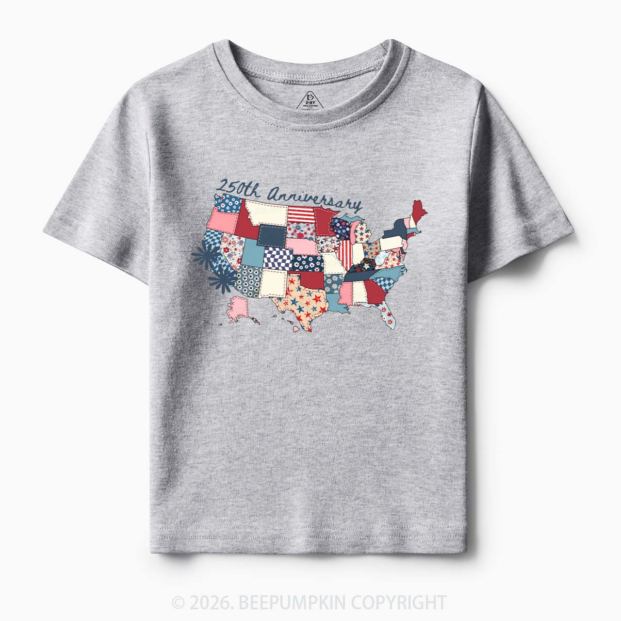 US 250 Years Patriotic Patchwork Toddler&Kid's Tees