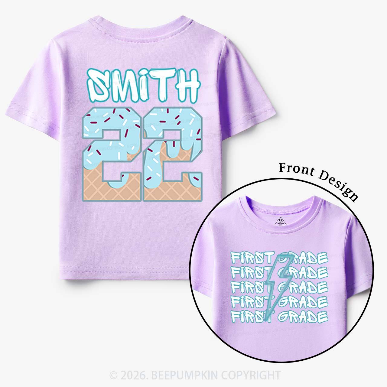 Personalized Blue Lightning Grade Toddler&Kid's Tees Beepumpkin