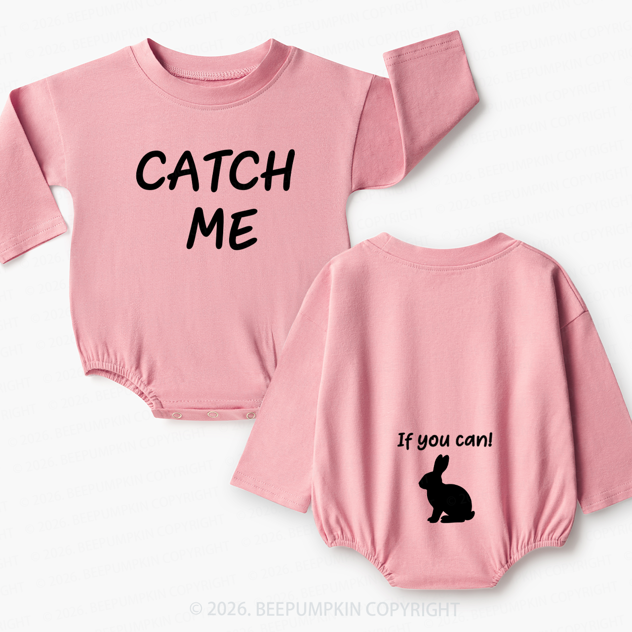 Rabbit Humor Catch Me, If You Can Baby Bubble Romper