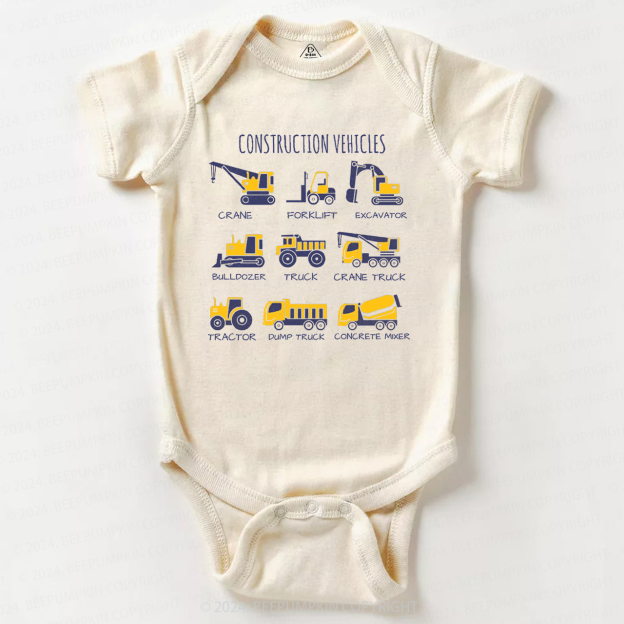 Various Types Of Trucks Baby Bodysuit 