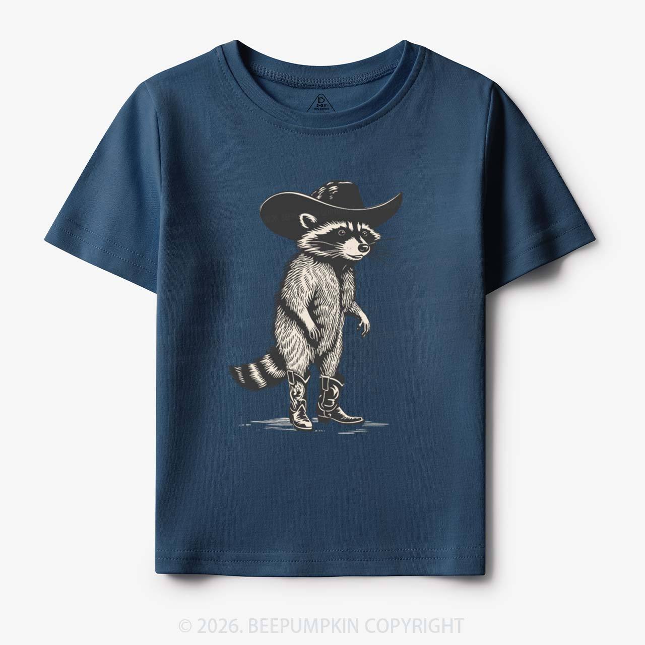 Funny Western Raccoon Cowboy Toddler&Kid's Tees
