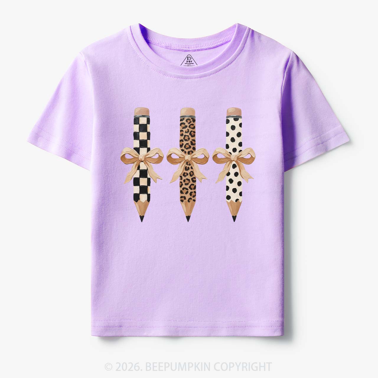 Brushstroke Pencil Bow Preppy Toddler&Kid's Tees