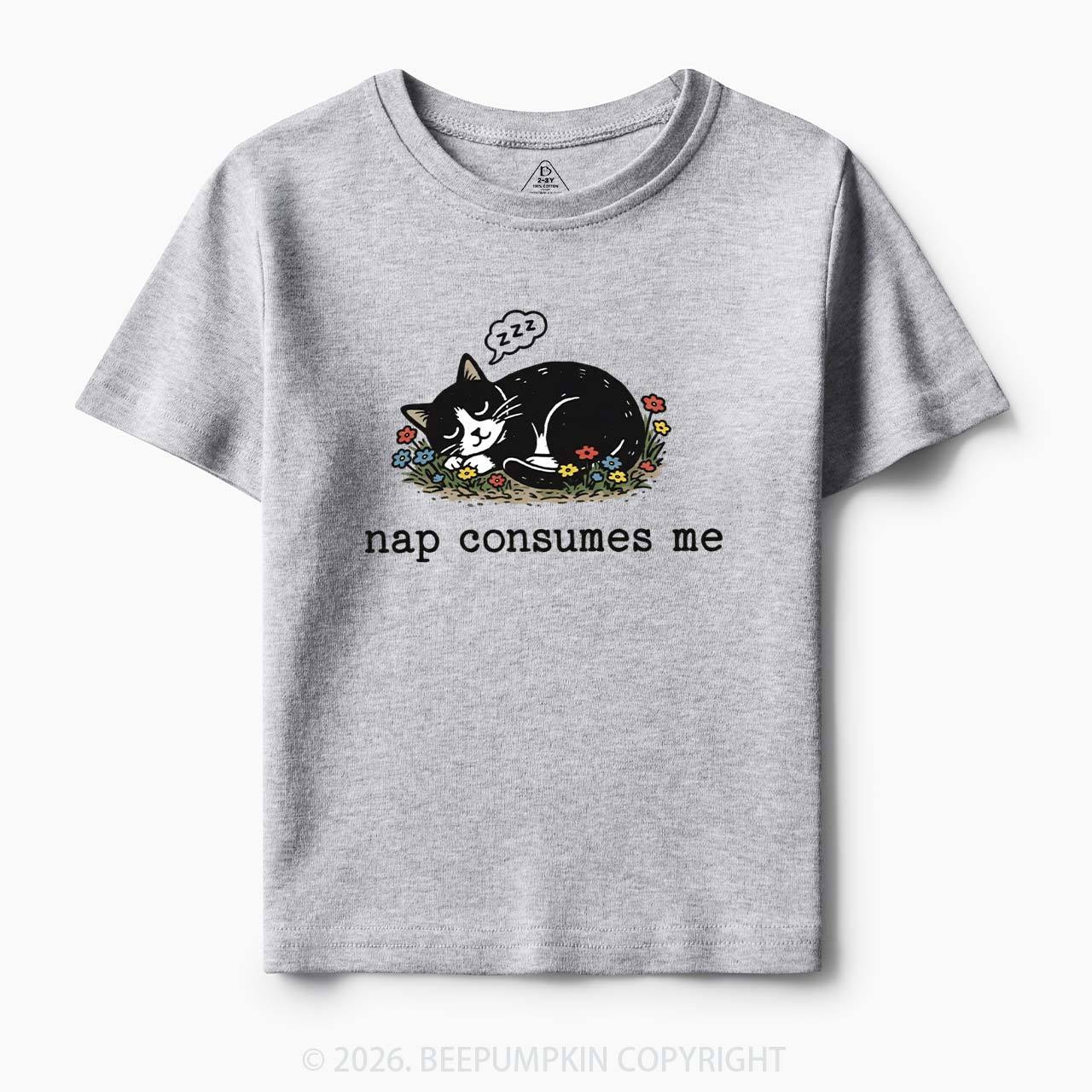 Funny Cat Meme Nap Consumes Me Toddler&Kid's Tees