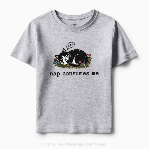 Funny Cat Meme Nap Consumes Me Toddler&Kid's Tees