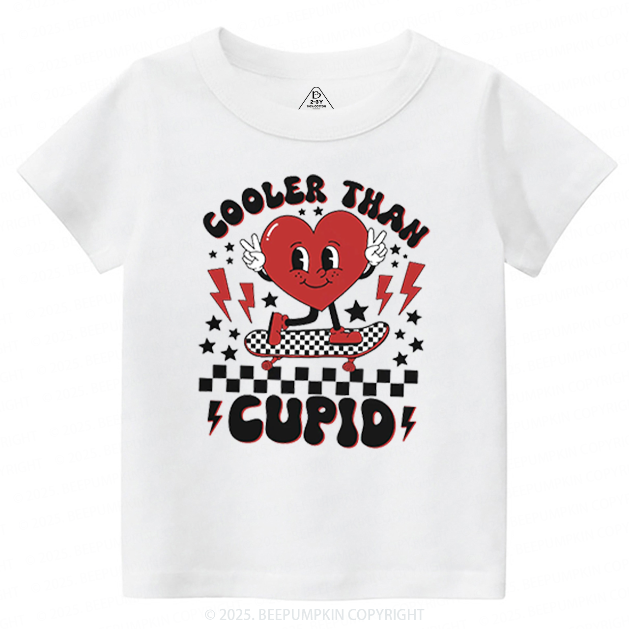 Cooler Than Cupid Valentines Day Toddler&Kids Tees Beepumpkin