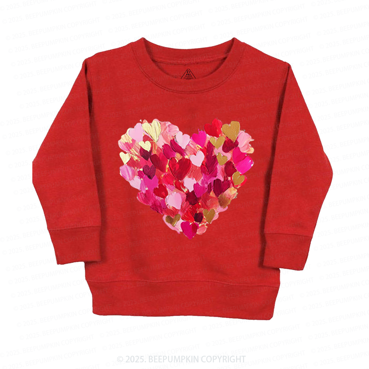 Brushstroke Heart Valentines Day Kids Sweatshirt