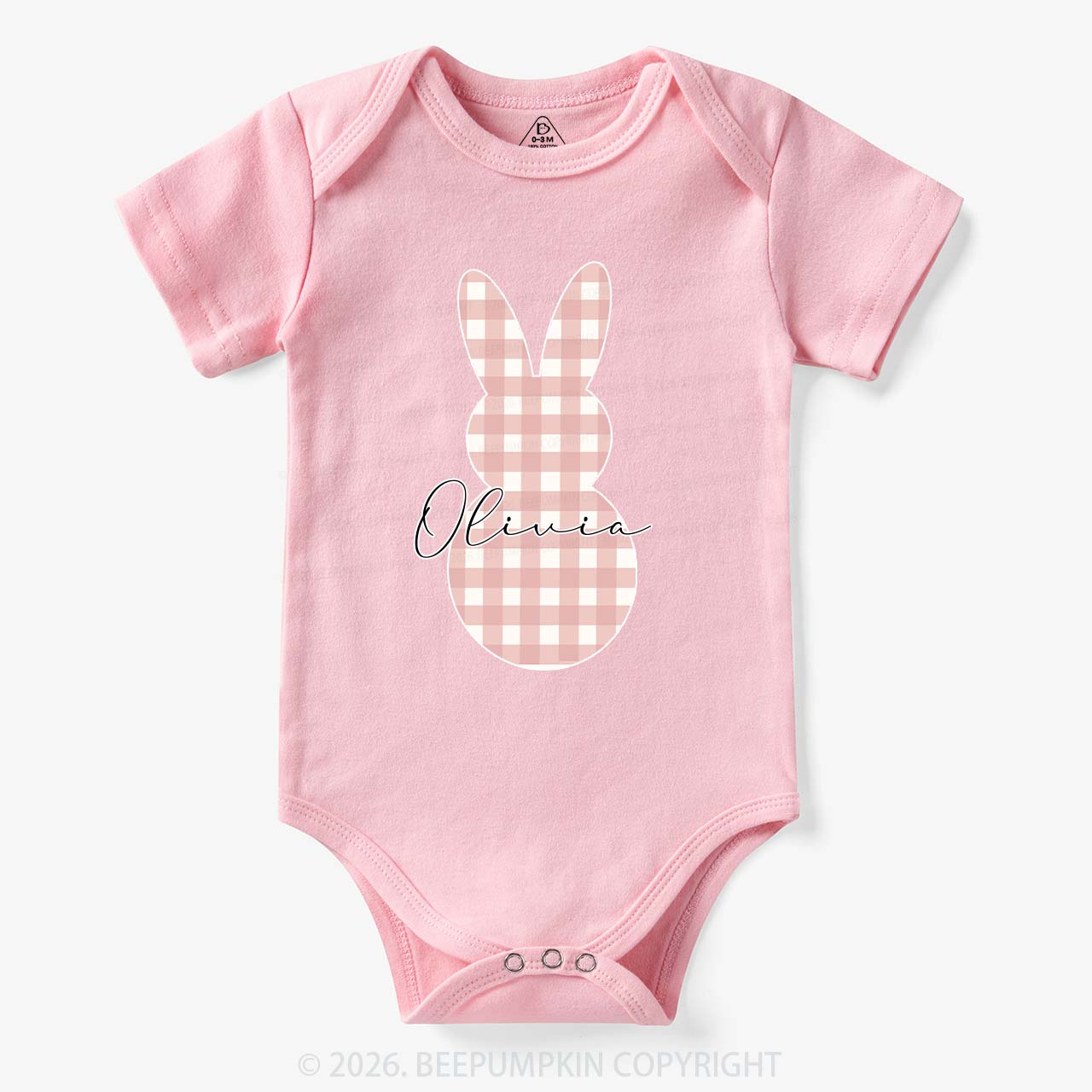 Personalised Easter Petit Gingham Bunny Bodysuit