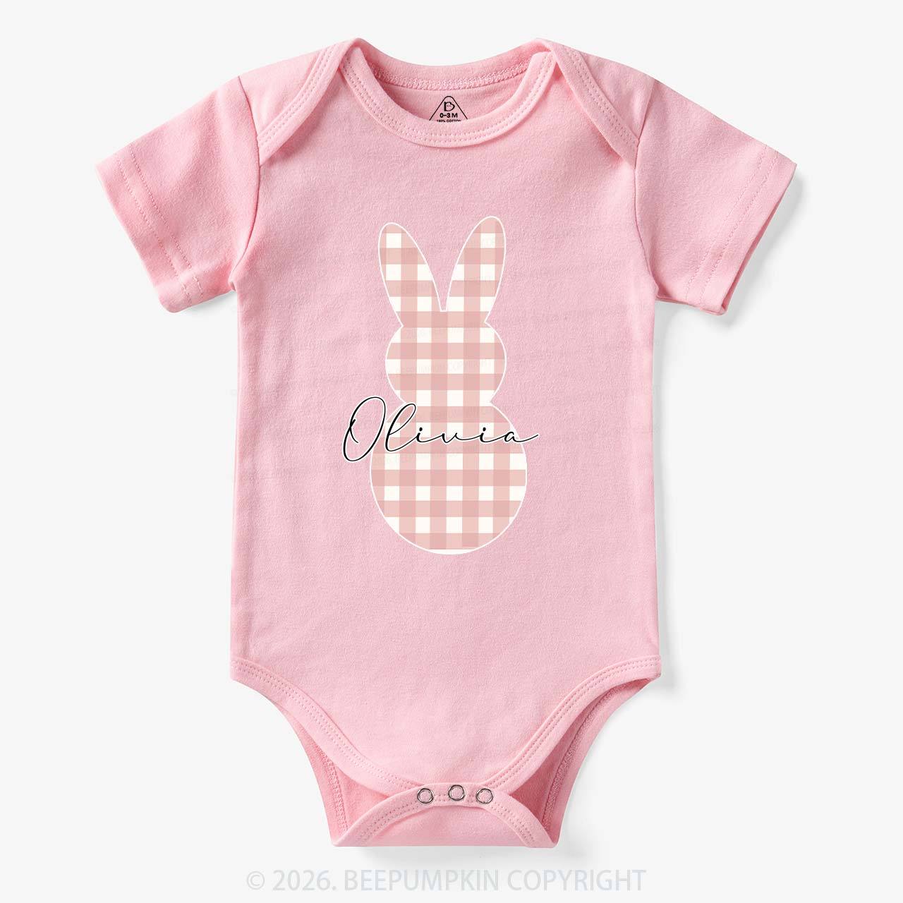 Personalised Easter Petit Gingham Bunny Bodysuit