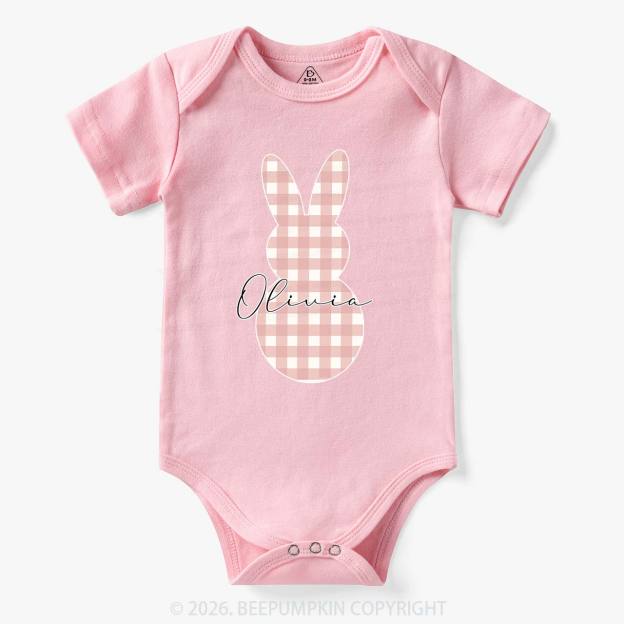 Personalised Easter Petit Gingham Bunny Bodysuit