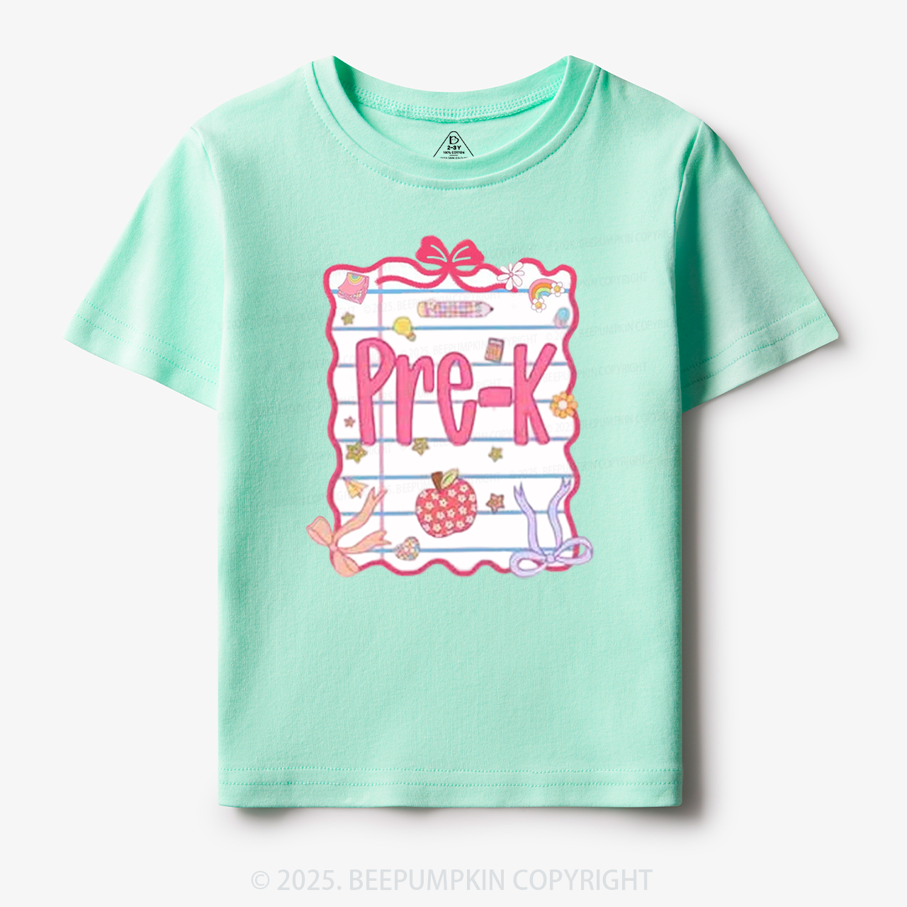 Personalized Pink Bow Grade Toddler&Kid's Tees Beepumpkin
