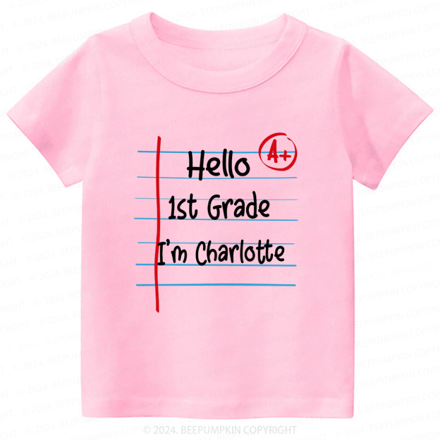 Personalized Grade I'm Name Back To School Shirt 
