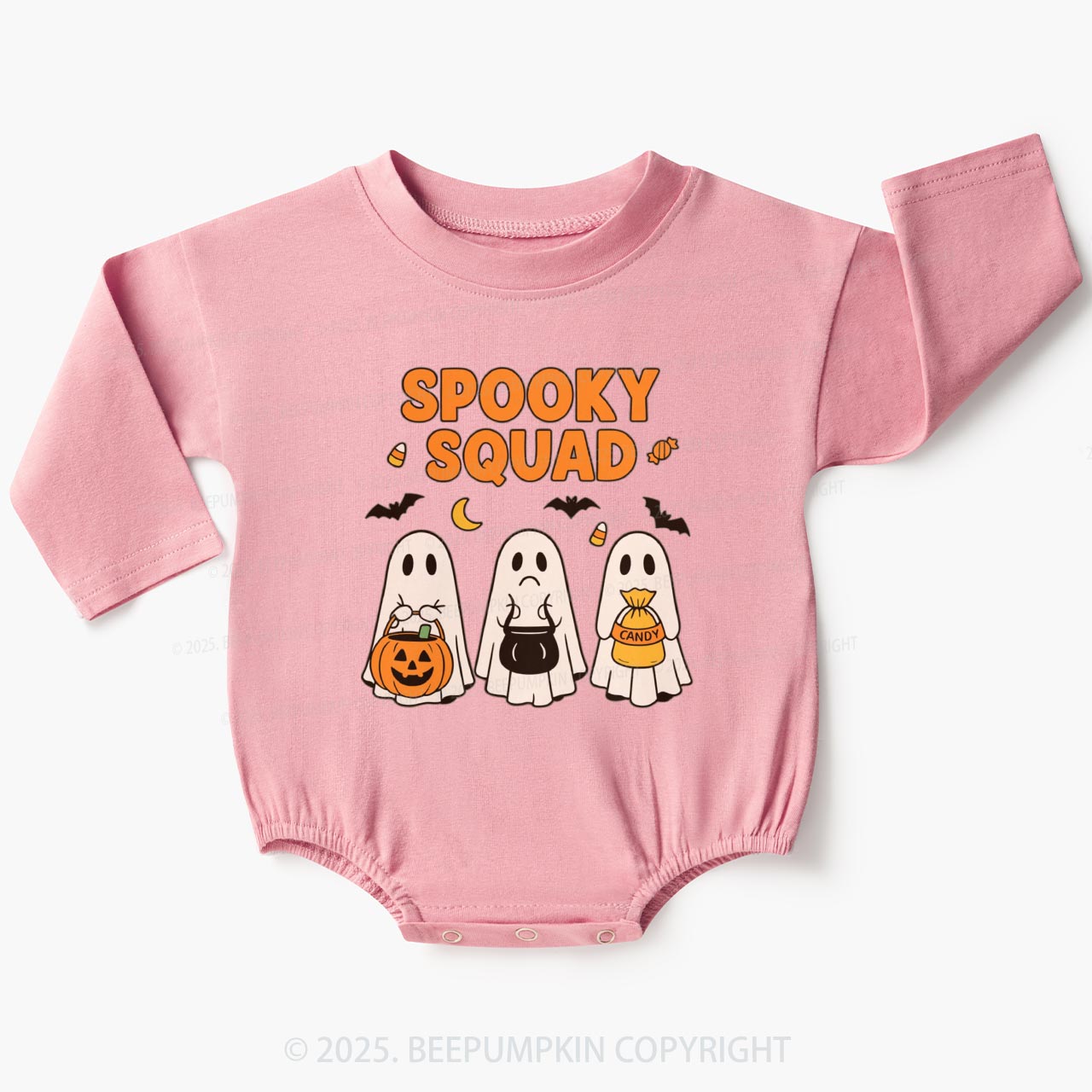 Spooky Squad Ghost Baby Bubble Romper Beepumpkin