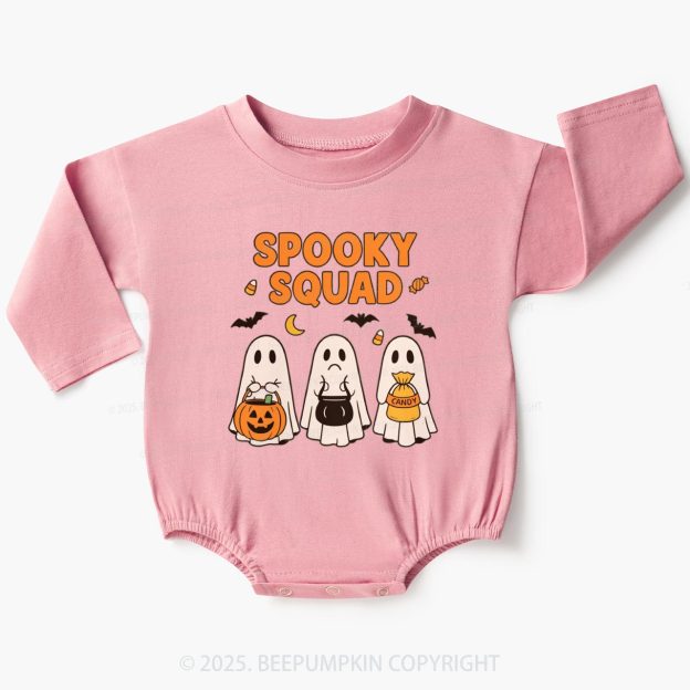 Spooky Squad Ghost Baby Bubble Romper Beepumpkin