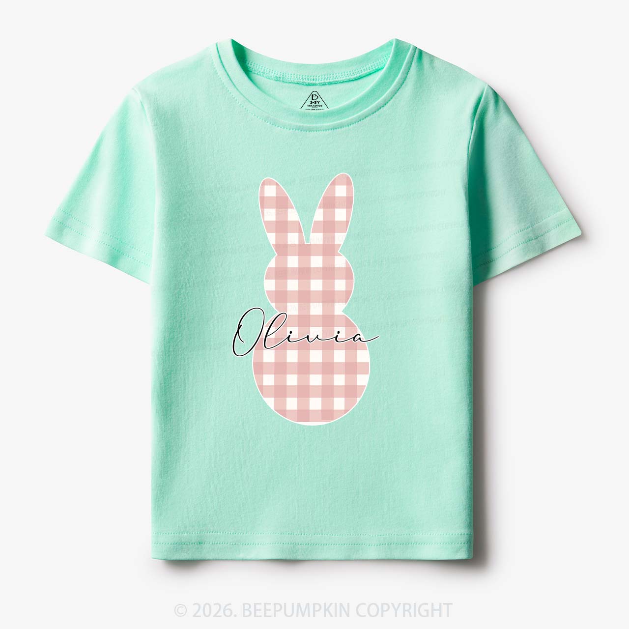 Personalised Easter Petit Gingham Bunny Toddler&Kid's Tees