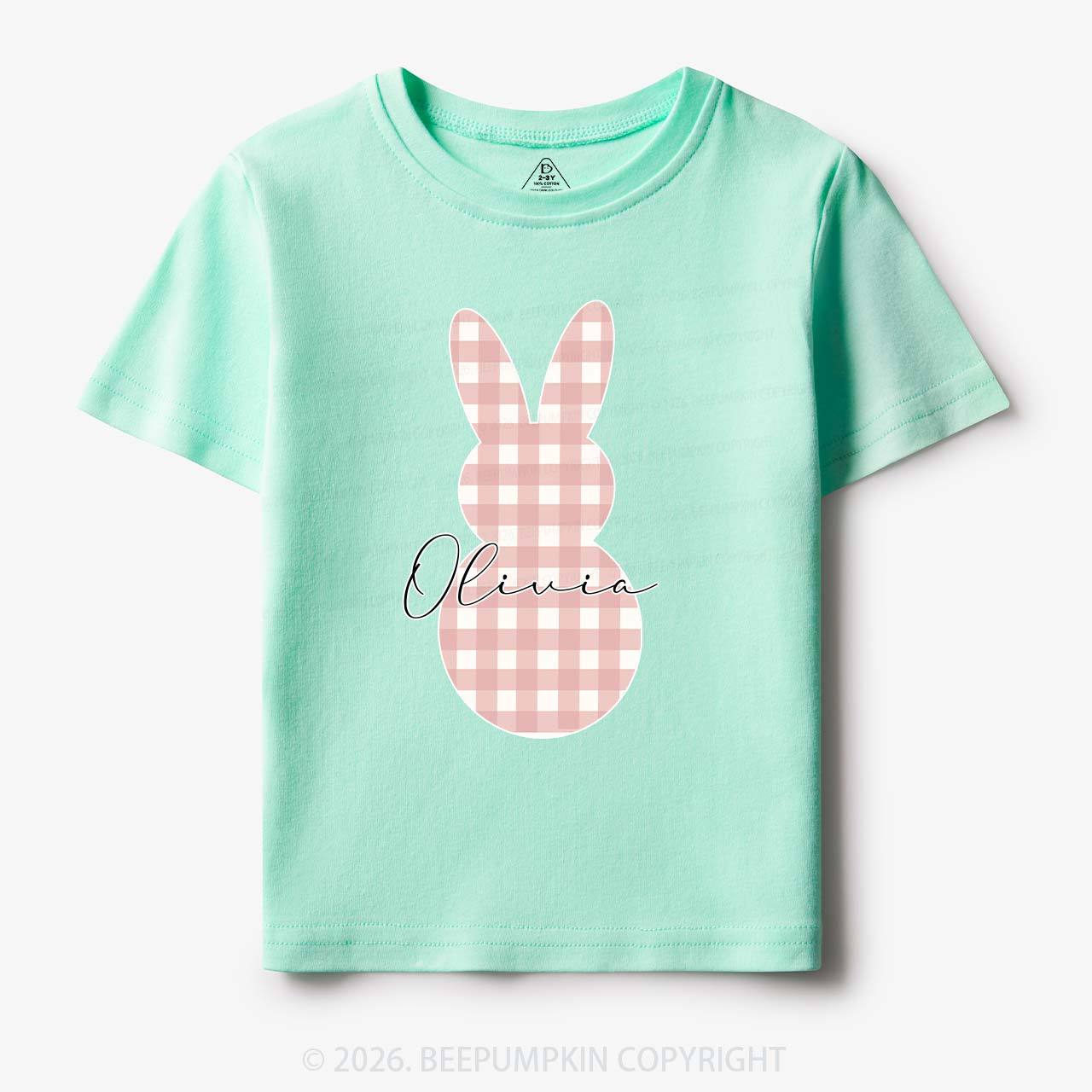 Personalised Easter Petit Gingham Bunny Toddler&Kid's Tees