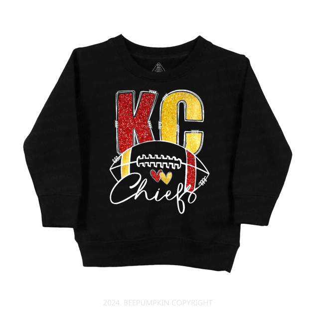 KC Football Glitter Kids Sweatshirt