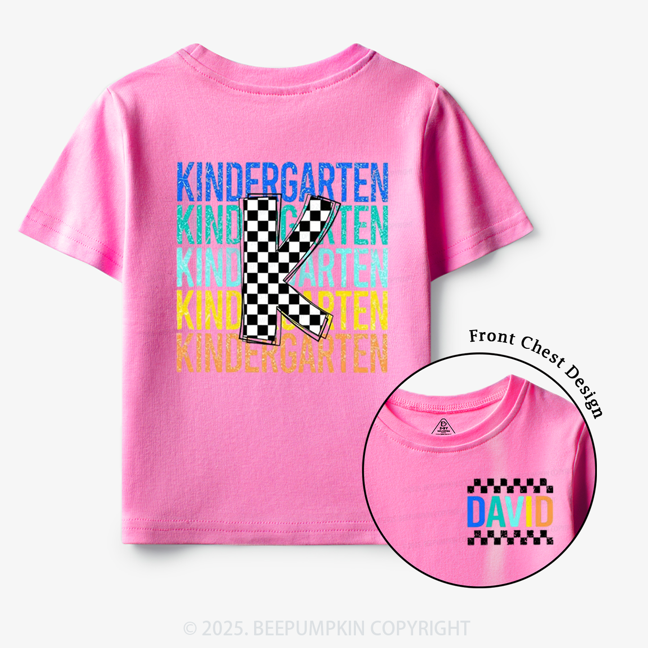 Personalized Rainbow Font First Day Of School Toddler&Kid's Tees Beepumpkin