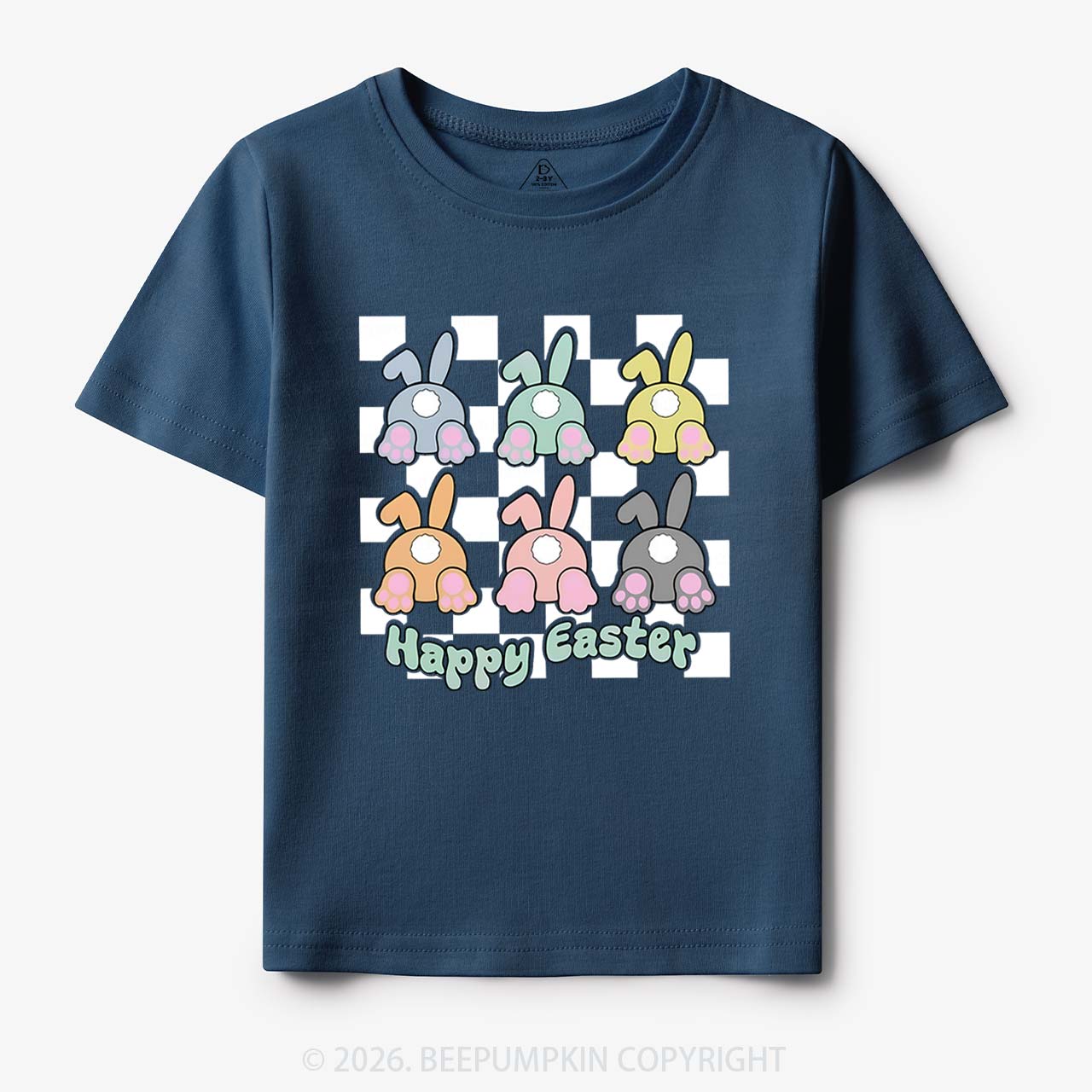 Happy Easter Bunnies Checkered Toddler&Kid's Tees