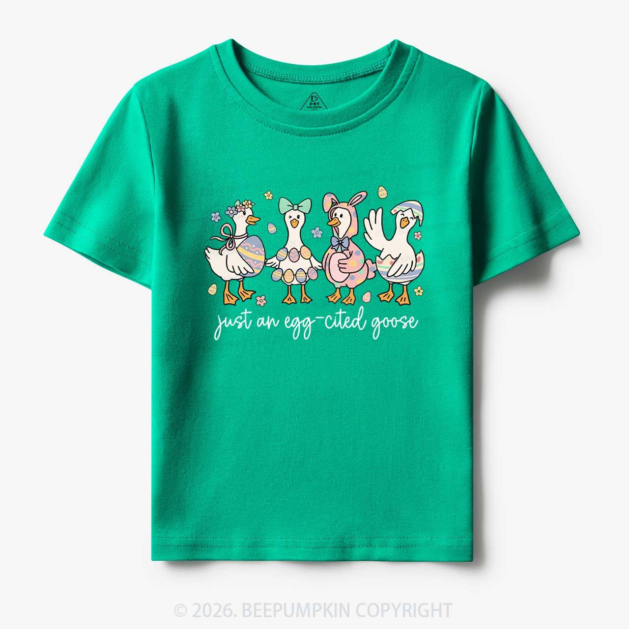 Just an Egg-cited Goose Happy Easter Toddler&Kids Tees