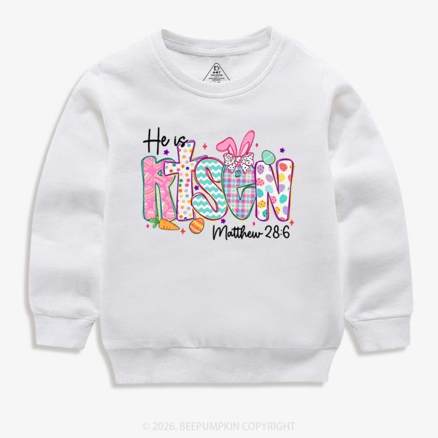 He Is Risen Christian Easter Kid's Sweatshirt