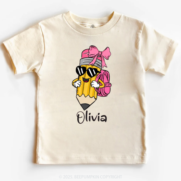 Personalized Boy Girl Pencil Toddler&Kid's Tees Beepumpkin