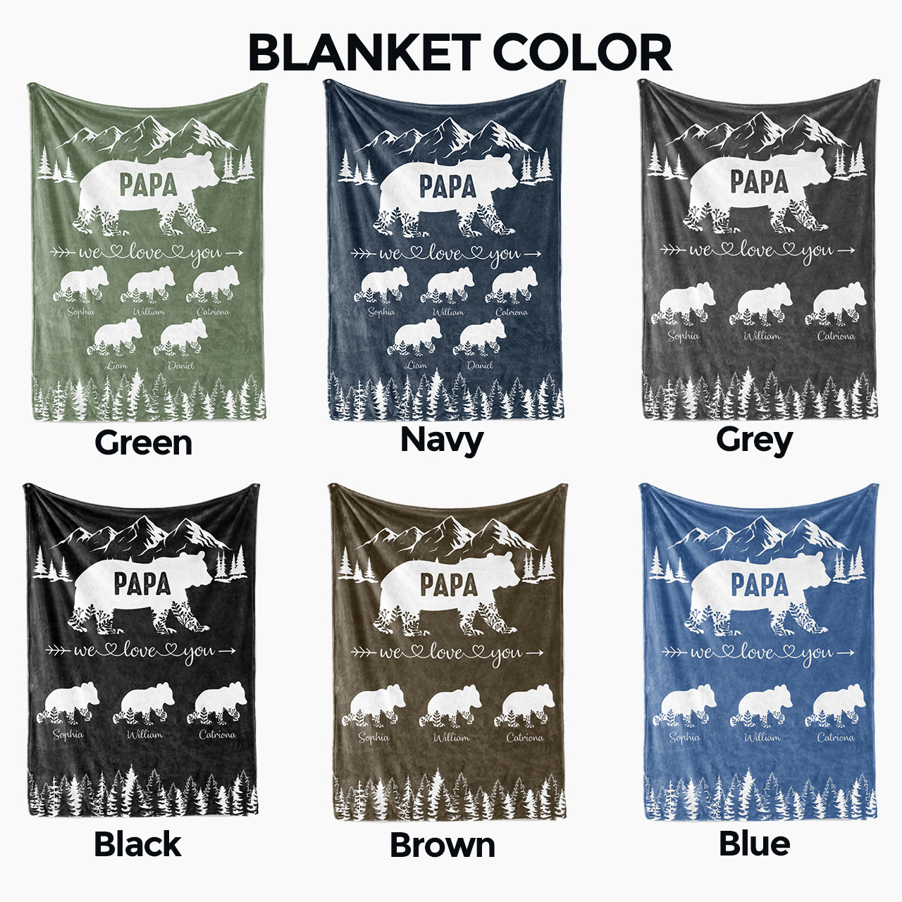 Personalized Bear Blanket For Father's Day Gift