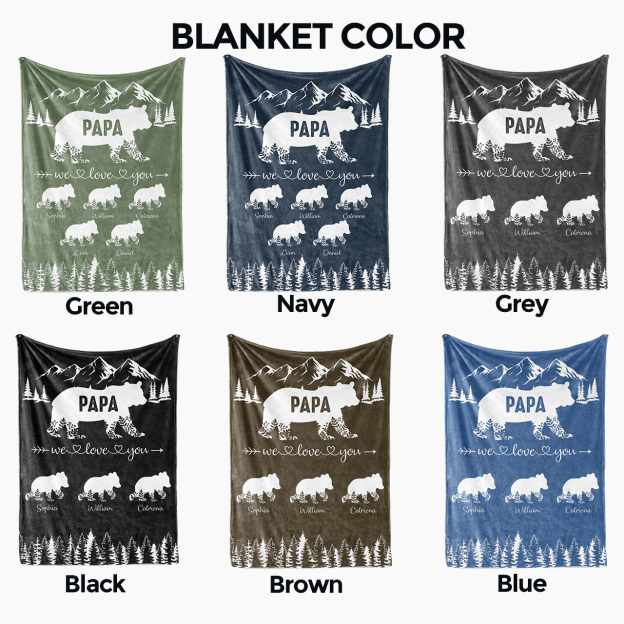 Personalized Bear Blanket For Father's Day Gift