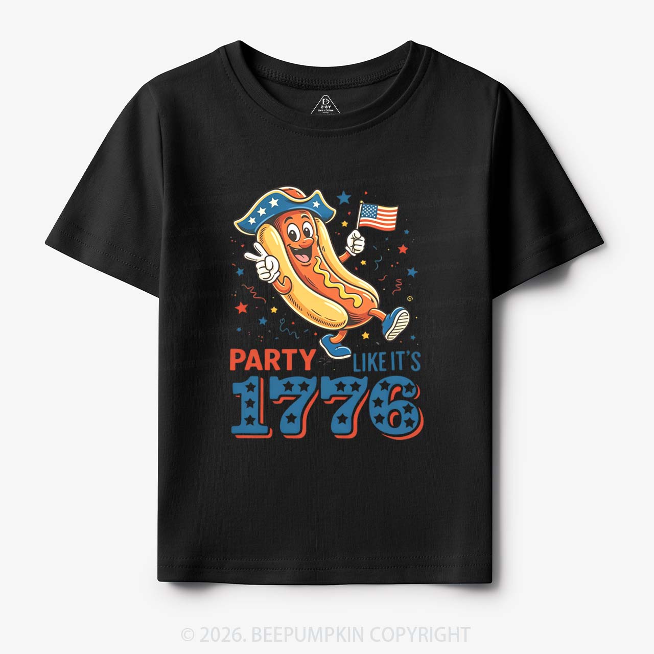 Party Like It's 1776 4th Of July Hot Dog Toddler&Kid's Tees