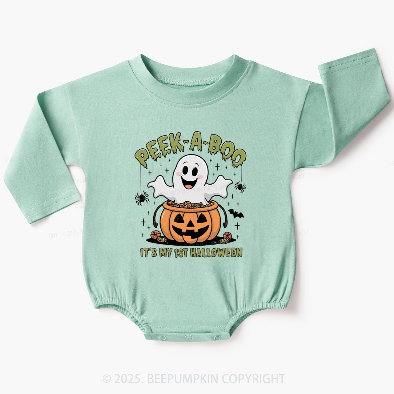 1st Halloween Baby Bubble Romper Beepumpkin