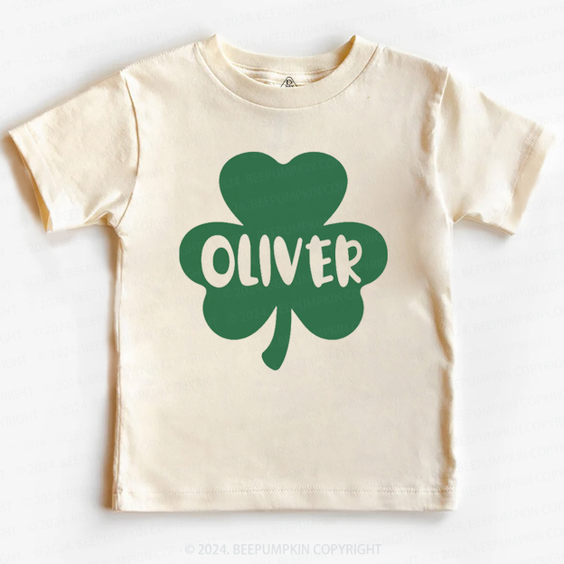 Personalized Shamrock With Name St.Patricks Day Toddler Tees