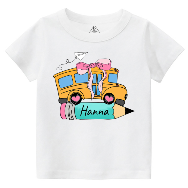 Personalized Bundle School Bus With Name Toddler&Kid's Tees Beepumpkin