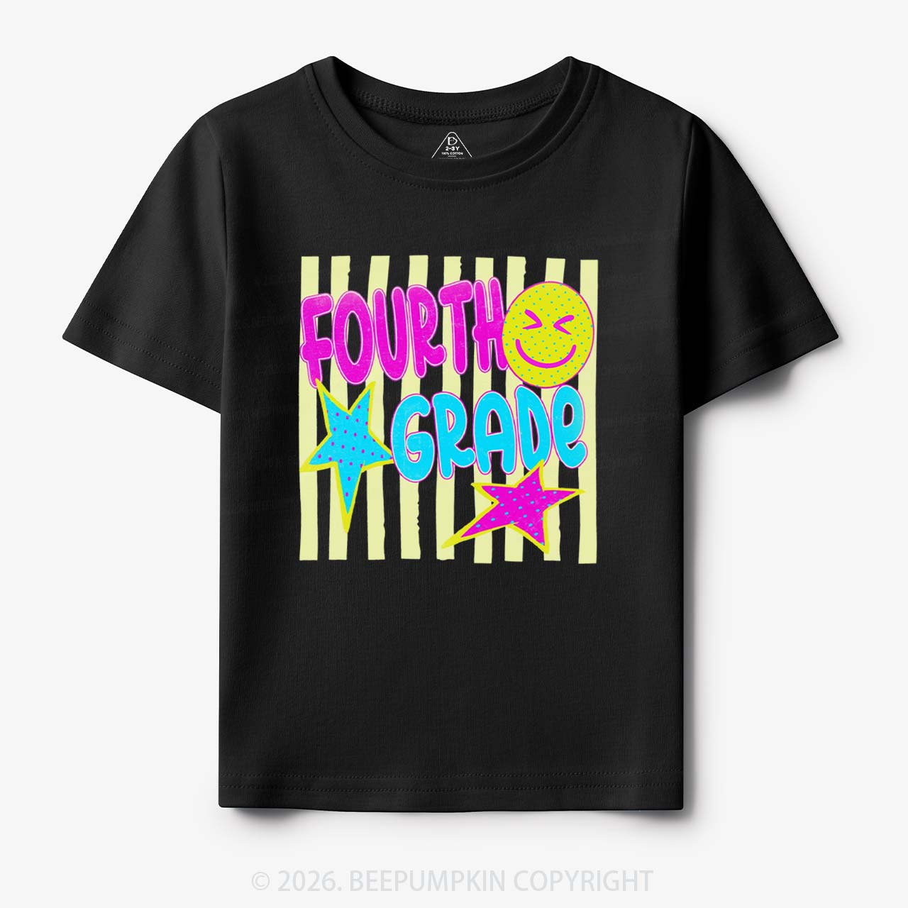 Personalized Neon Striped Grade Back To School Toddler&Kid's Tees