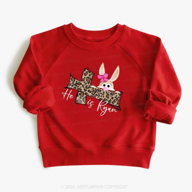Faith Bunny & Leopard Cross Kid's Sweatshirt