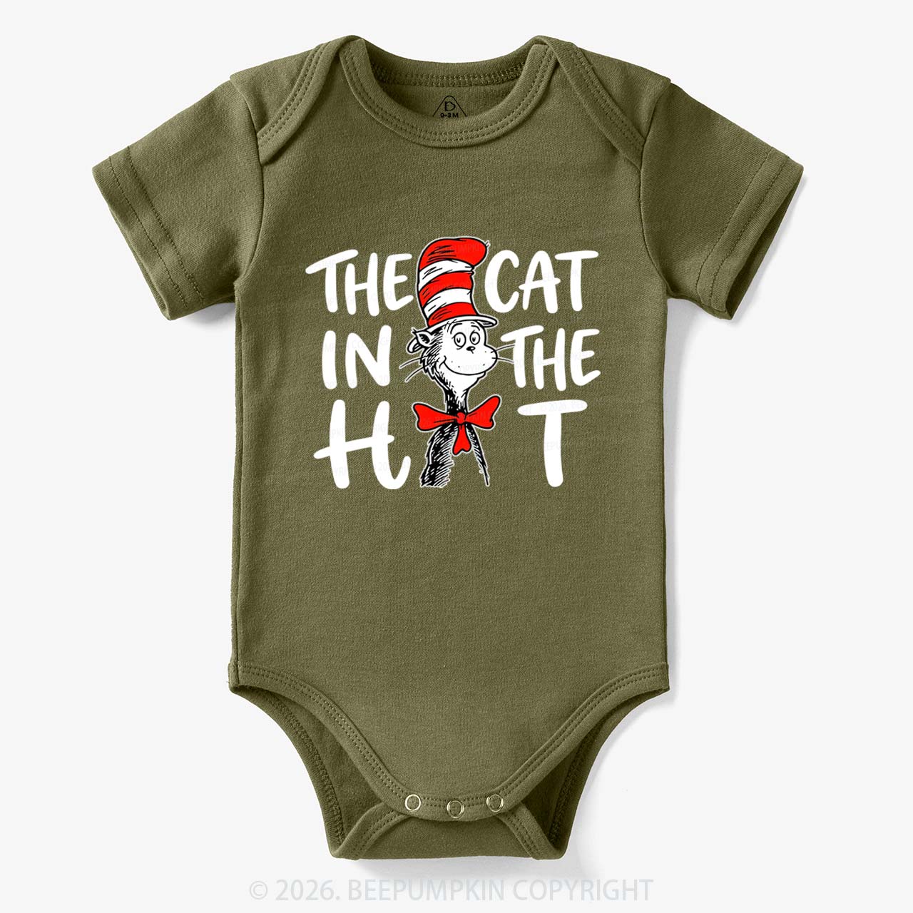 Whimsical Cat In The Hat Baby Bodysuit