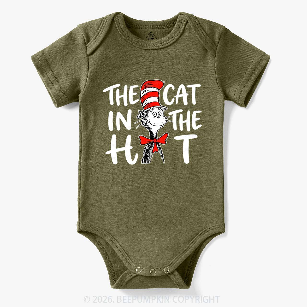 Whimsical Cat In The Hat Baby Bodysuit