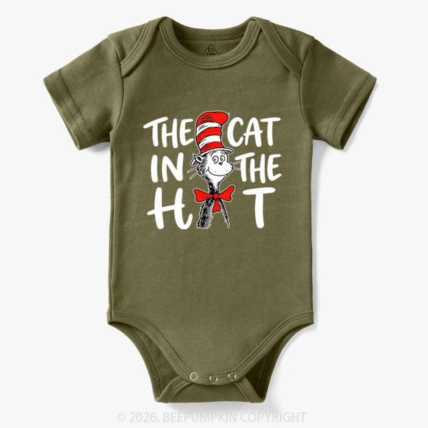 Whimsical Cat In The Hat Baby Bodysuit